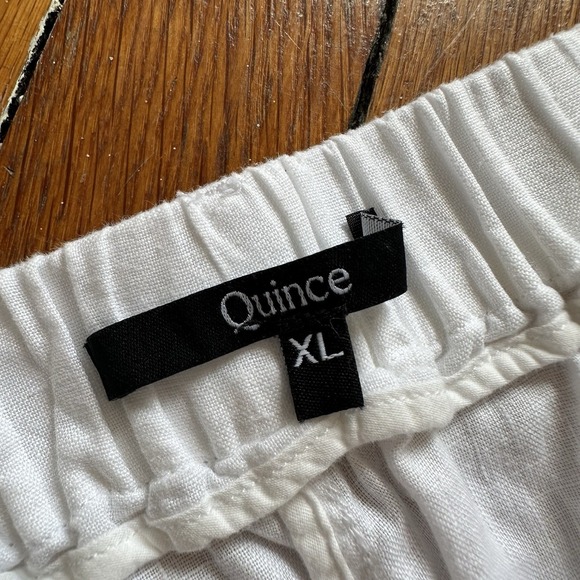 Quince Linen Pants Women XL White European 3 Pocket Elastic Waist Lightweight - Picture 4 of 10